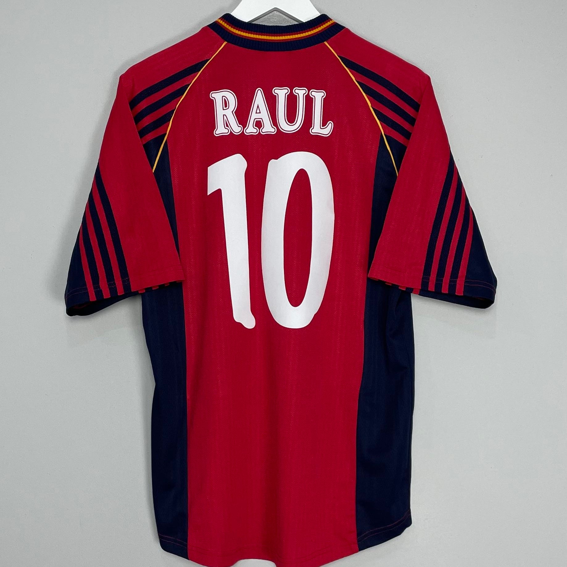 Shop 1998/99 SPAIN RAUL #10 HOME SHIRT (S) ADIDAS, classic football shirts, vintage football shirts & retro soccer jerseys at Cult Kits