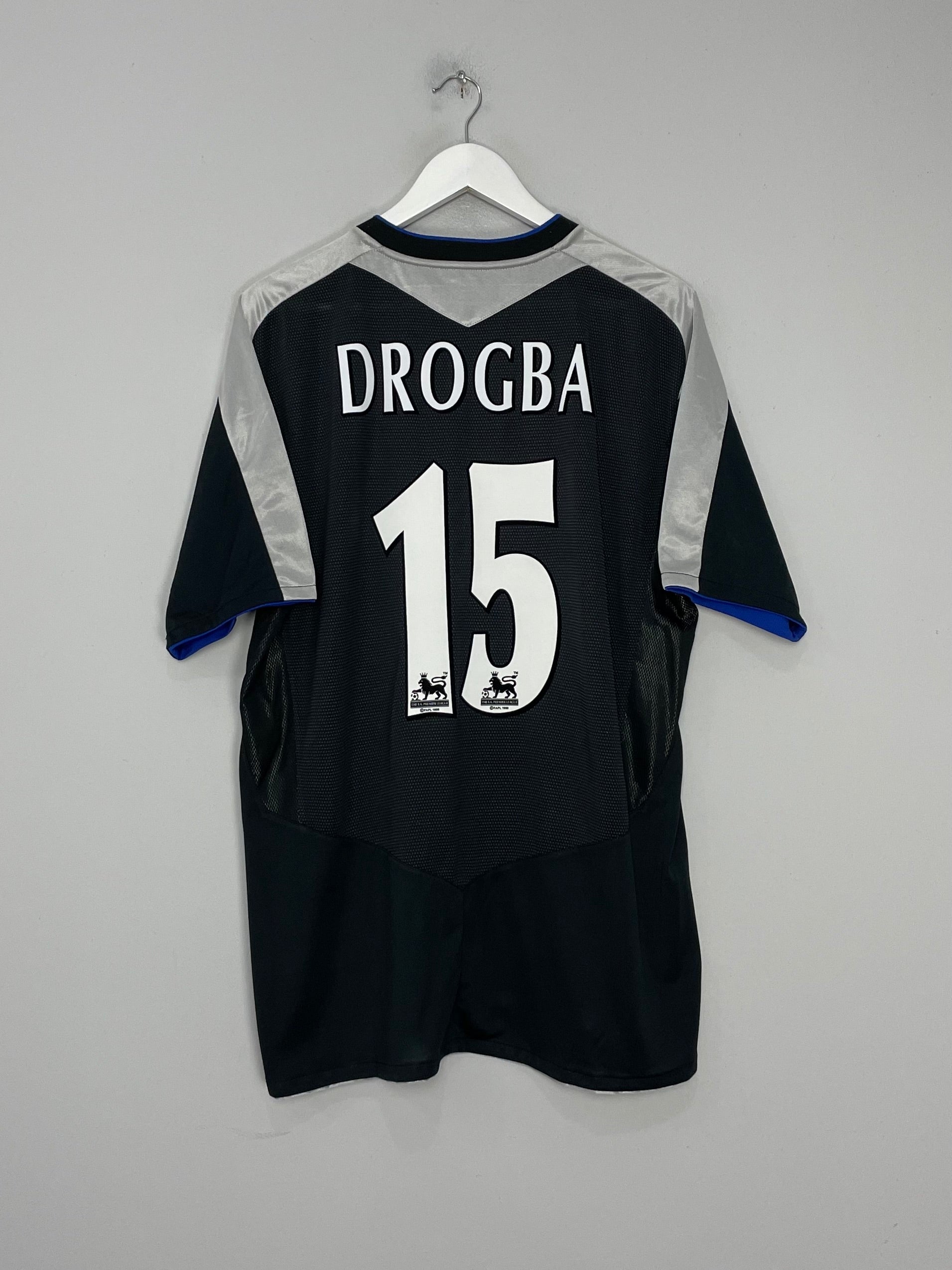 2004/05 CHELSEA DROGBA #15 AWAY SHIRT (XL) UMBRO