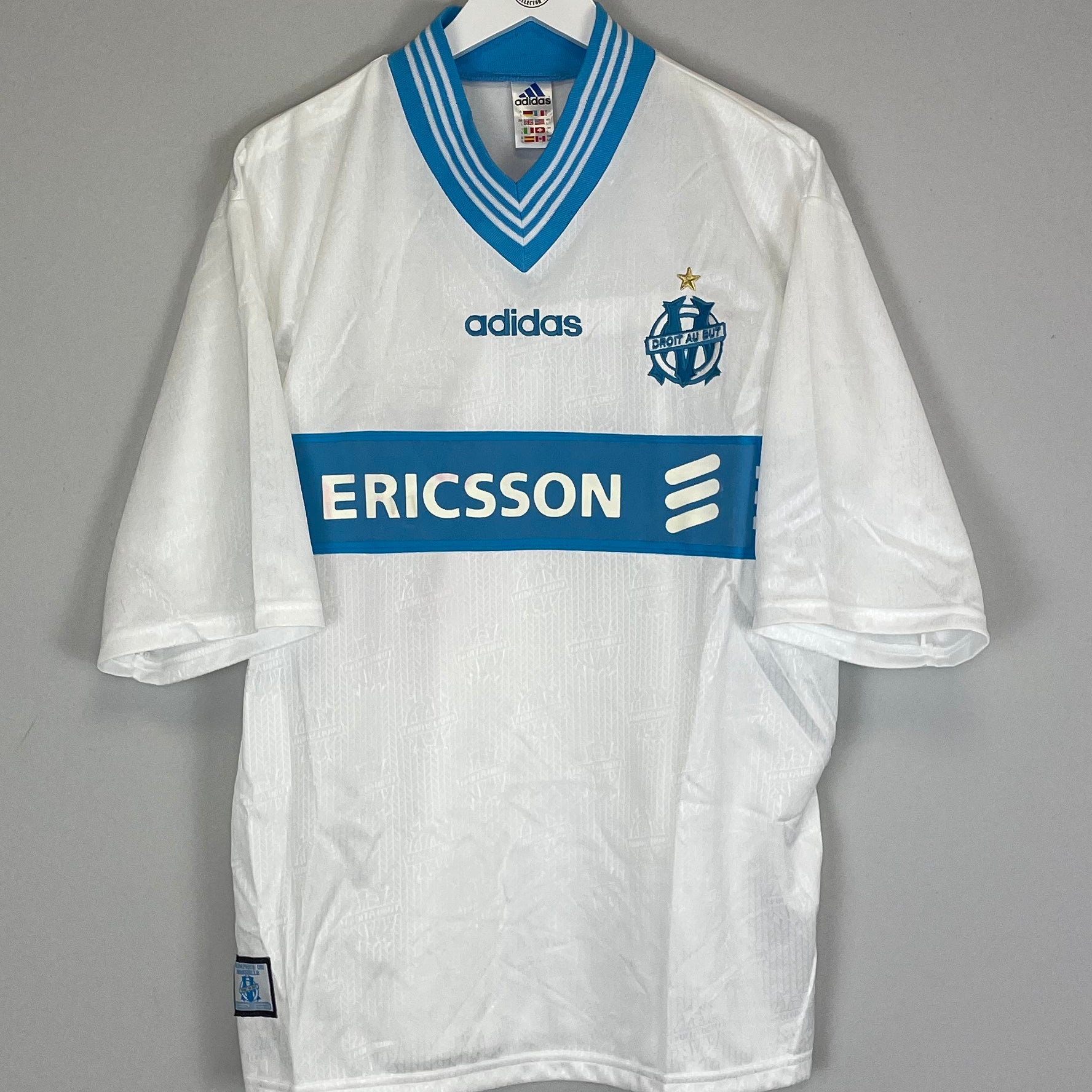 Shop 1997/98 MARSEILLE HOME SHIRT (L) ADIDAS, classic football shirts, vintage football shirts & retro soccer jerseys at Cult Kits