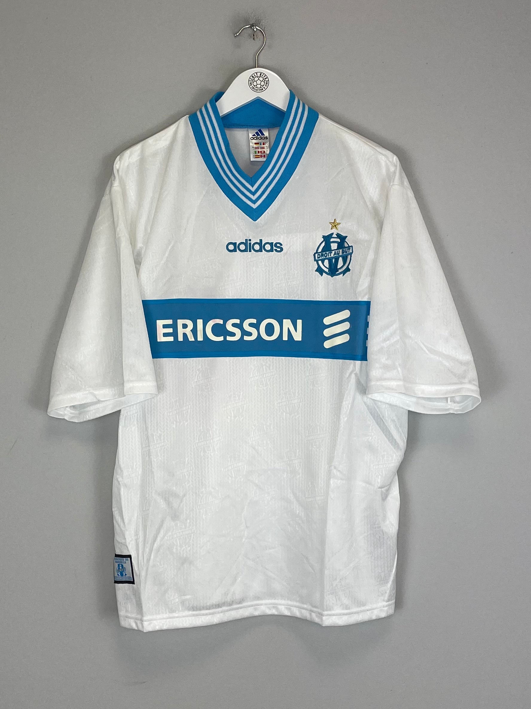 Shop 1997/98 MARSEILLE HOME SHIRT (L) ADIDAS, classic football shirts, vintage football shirts & retro soccer jerseys at Cult Kits