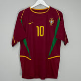 Shop 2002/04 PORTUGAL RUI COSTA #10 HOME SHIRT (M) NIKE, classic football shirts, vintage football shirts & retro soccer jerseys at Cult Kits
