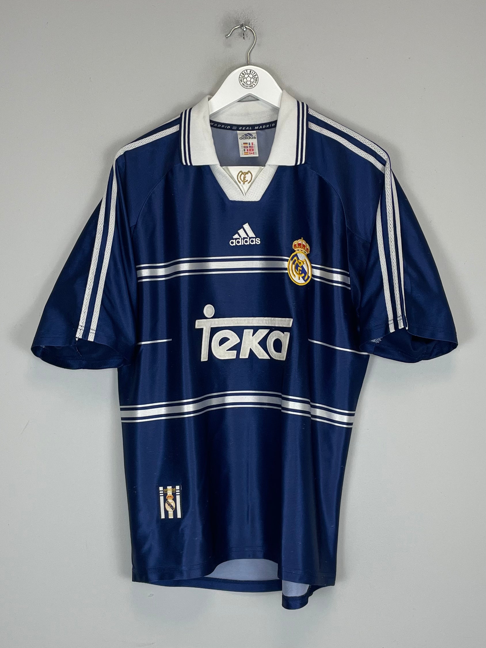 Shop 1998/00 REAL MADRID GUTI #14 AWAY SHIRT (M) ADIDAS, classic football shirts, vintage football shirts & retro soccer jerseys at Cult Kits