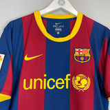 Shop 2010/11 BARCELONA DAVID VILLA #7 HOME SHIRT (L) NIKE, classic football shirts, vintage football shirts & retro soccer jerseys at Cult Kits
