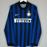 2011/12 INTER MILAN FORLAN #9 L/S AUTHENTIC (WINTER VERSION) HOME SHIRT (M) NIKE