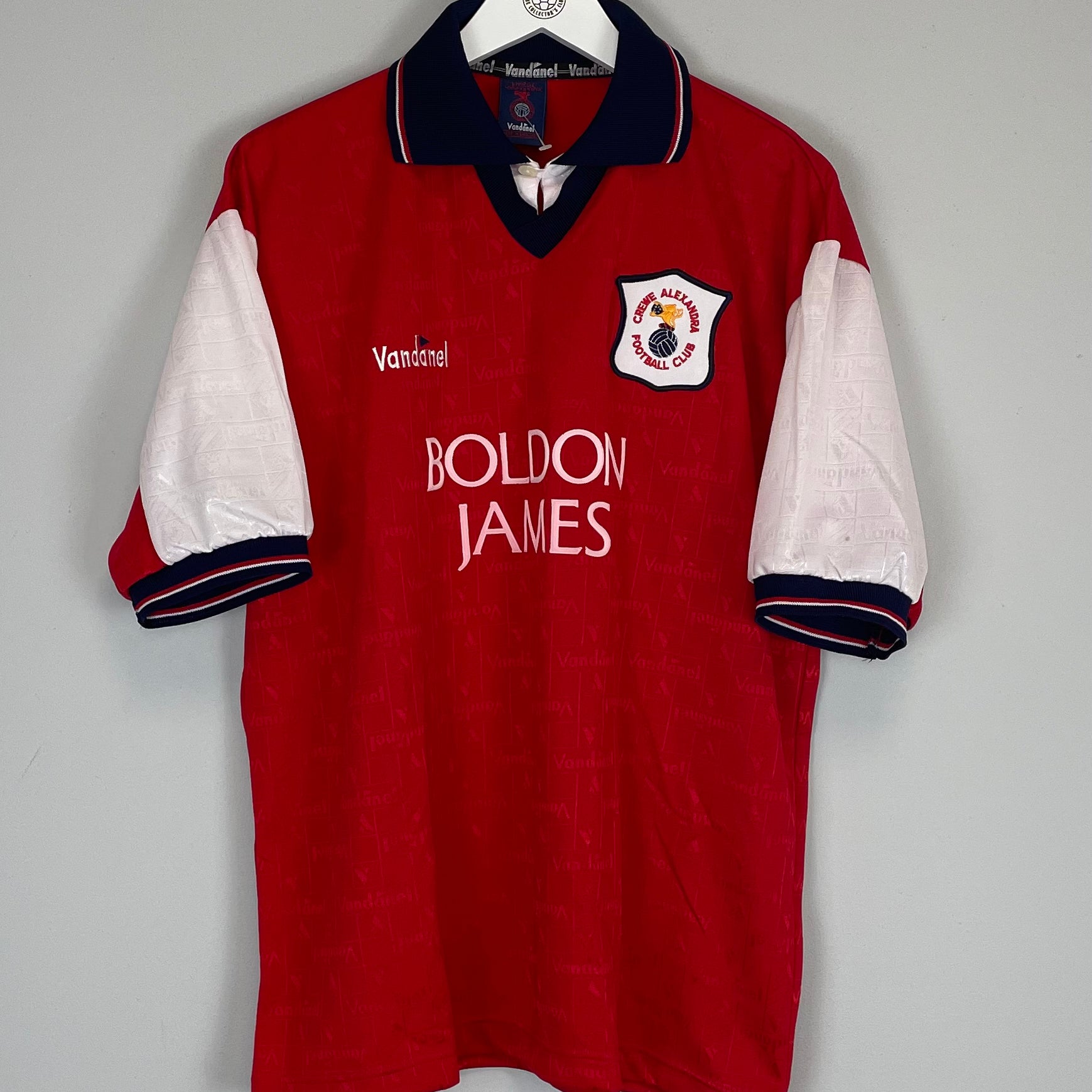 Shop 1995/96 CREWE ALEXANDRA *MINT* HOME SHIRT (L) VANDANEL, classic football shirts, vintage football shirts & retro soccer jerseys at Cult Kits