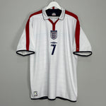 Shop 2003/05 ENGLAND BECKHAM #7 HOME SHIRT (XXL) UMBRO, classic football shirts, vintage football shirts & retro soccer jerseys at Cult Kits