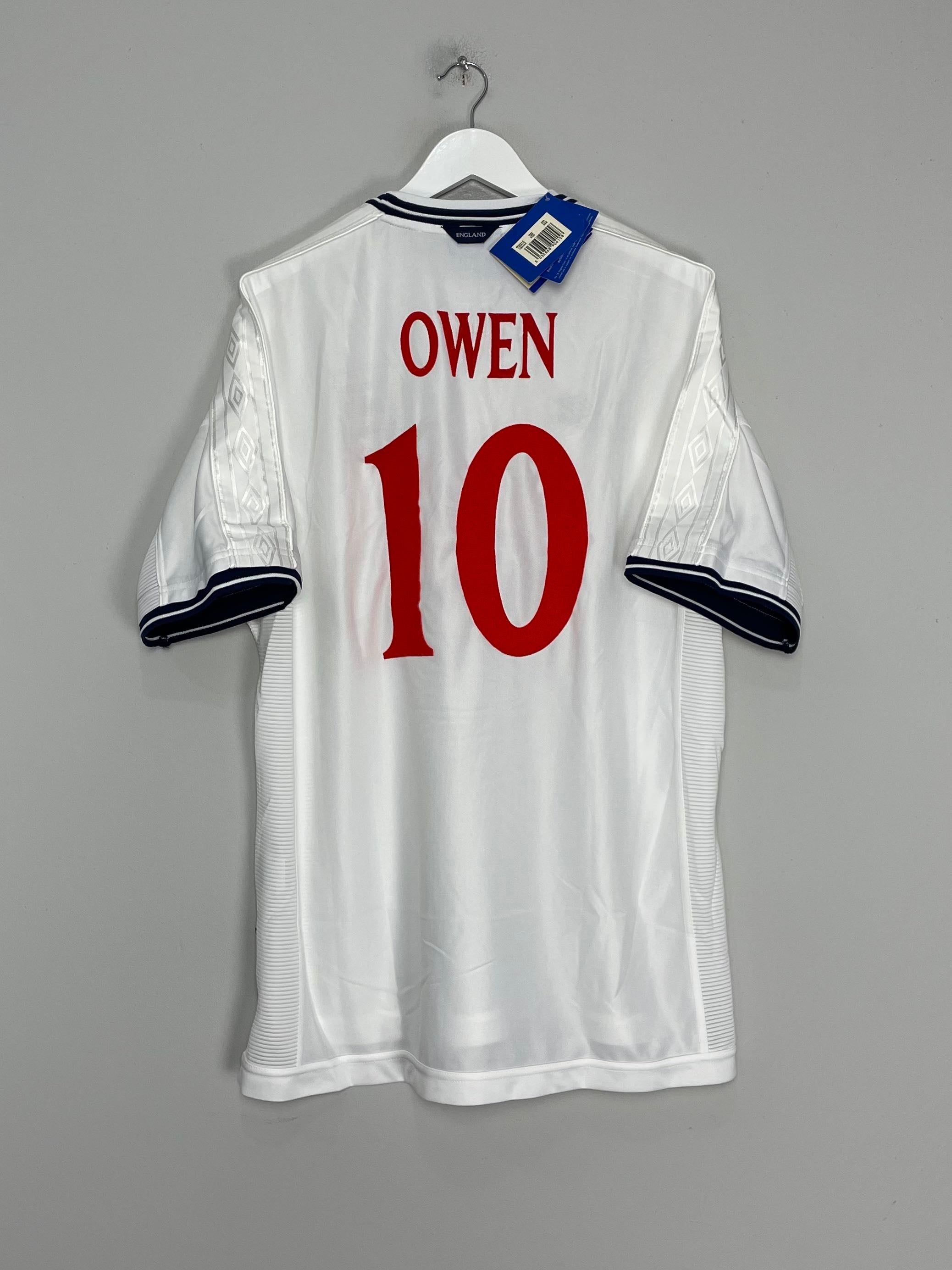 1999/01 ENGLAND OWEN #10 *SIGNED* BNWT HOME SHIRT (XXL) UMBRO