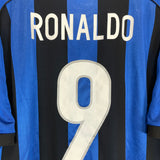Shop 1999/00 INTER MILAN RONALDO #9 HOME SHIRT (L) NIKE, classic football shirts, vintage football shirts & retro soccer jerseys at Cult Kits