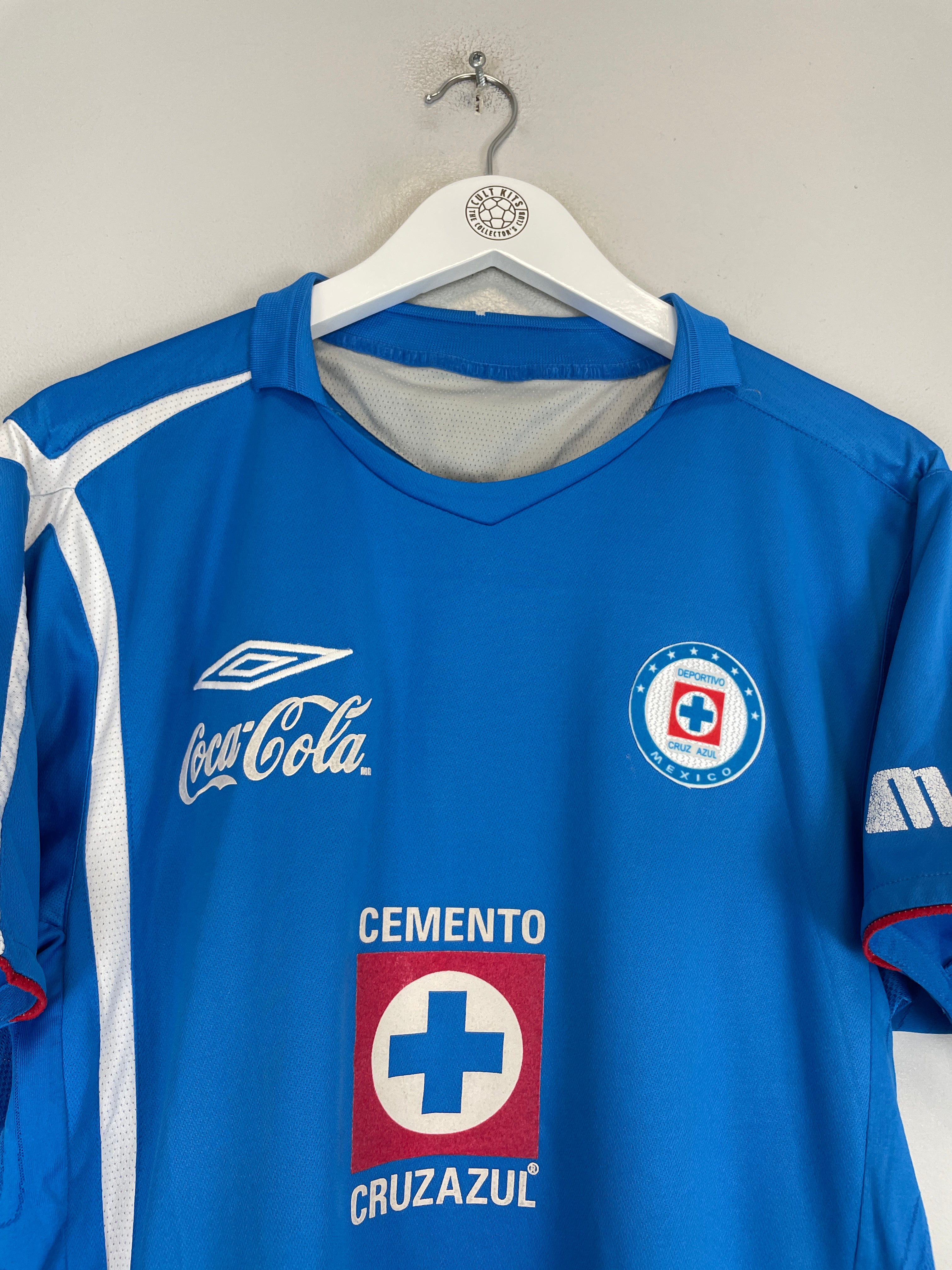 Shop 2007/08 CRUZ AZUL HOME SHIRT (M) UMBRO, classic football shirts, vintage football shirts & retro soccer jerseys at Cult Kits