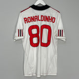 Shop 2010/11 AC MILAN RONALDINHO #80 AWAY SHIRT (M) ADIDAS, classic football shirts, vintage football shirts & retro soccer jerseys at Cult Kits