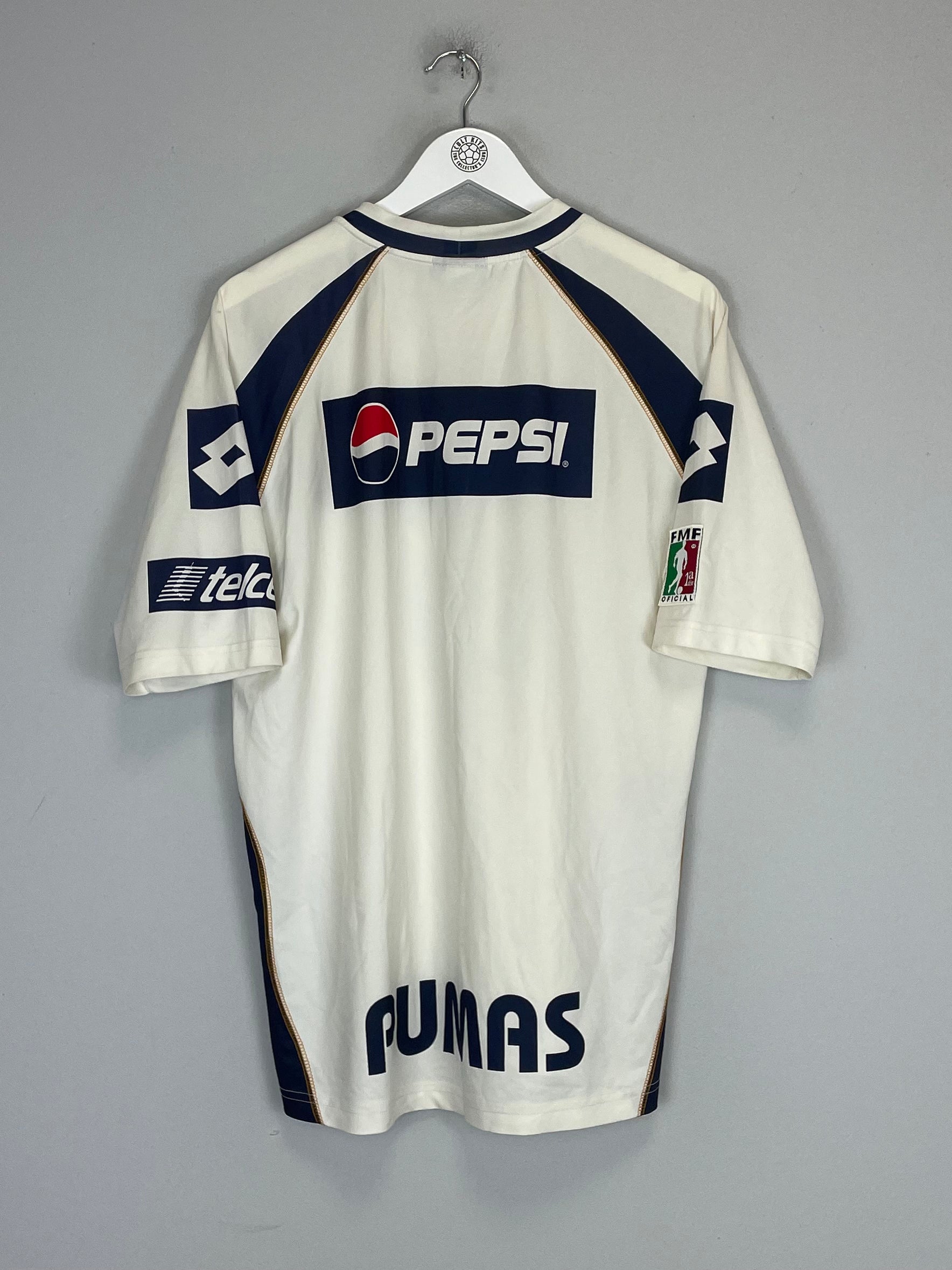 Shop 2001/02 UNAM PUMAS AWAY SHIRT (L) LOTTO, classic football shirts, vintage football shirts & retro soccer jerseys at Cult Kits