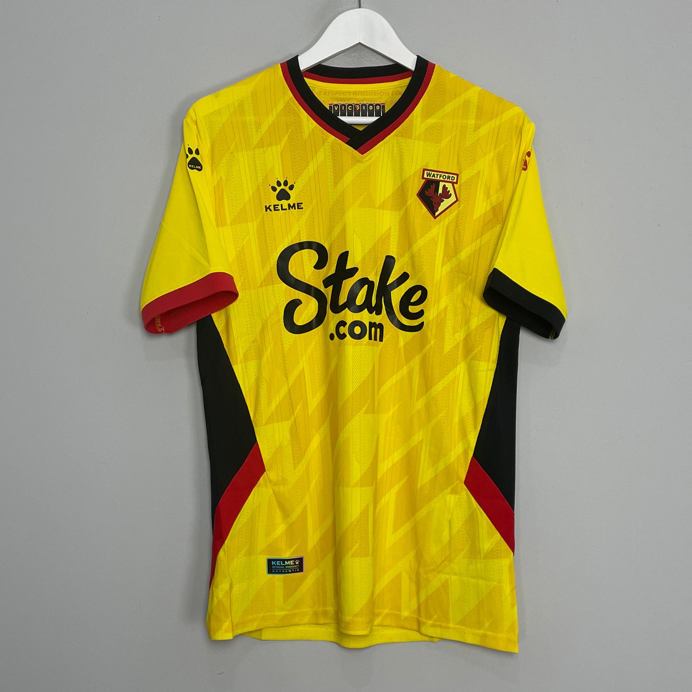 Shop 2022/23 WATFORD HOME SHIRT (L) KELME, classic football shirts, vintage football shirts & retro soccer jerseys at Cult Kits