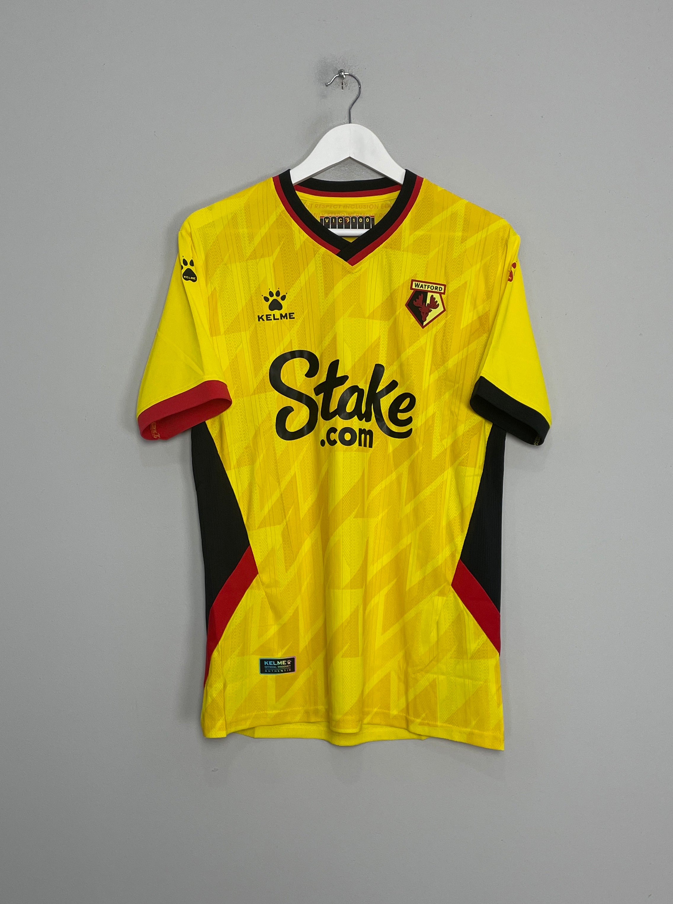 Shop 2022/23 WATFORD HOME SHIRT (L) KELME, classic football shirts, vintage football shirts & retro soccer jerseys at Cult Kits