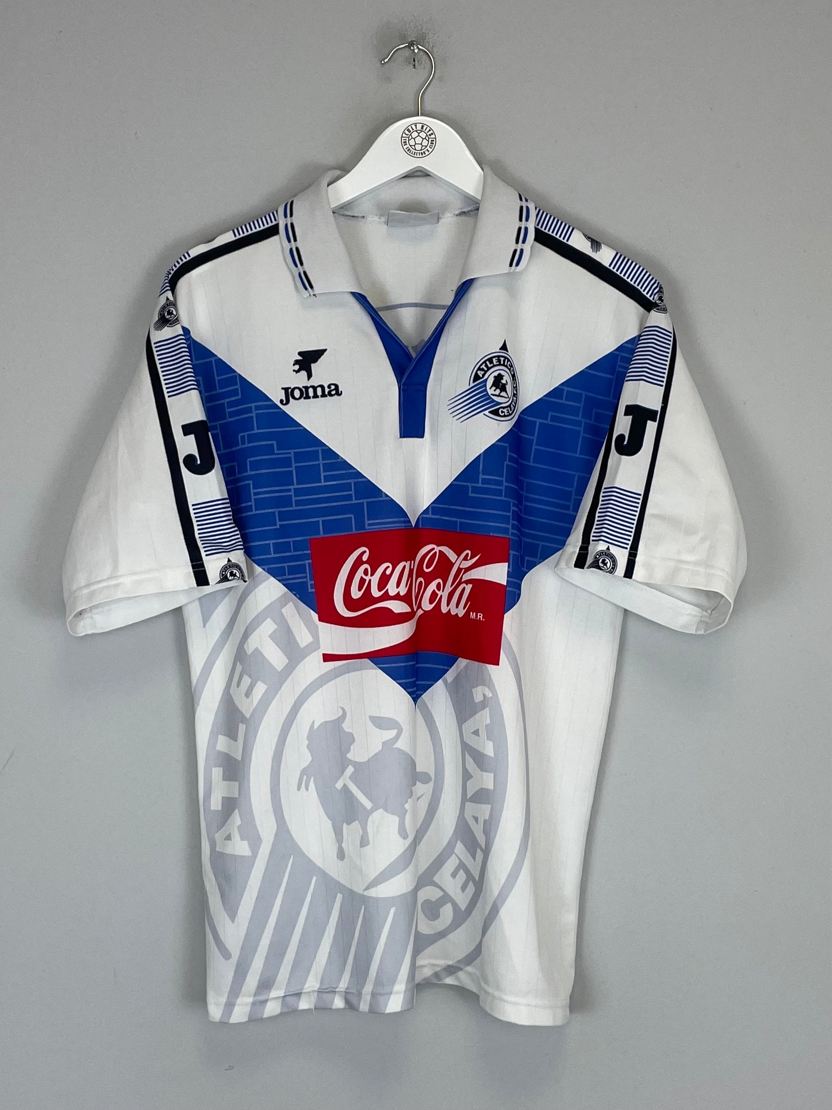 Shop 1996/97 ATLETICO CELAYA HOME SHIRT (M) JOMA, classic football shirts, vintage football shirts & retro soccer jerseys at Cult Kits