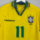 1994 BRAZIL ROMARIO #11 HOME SHIRT (S) UMBRO