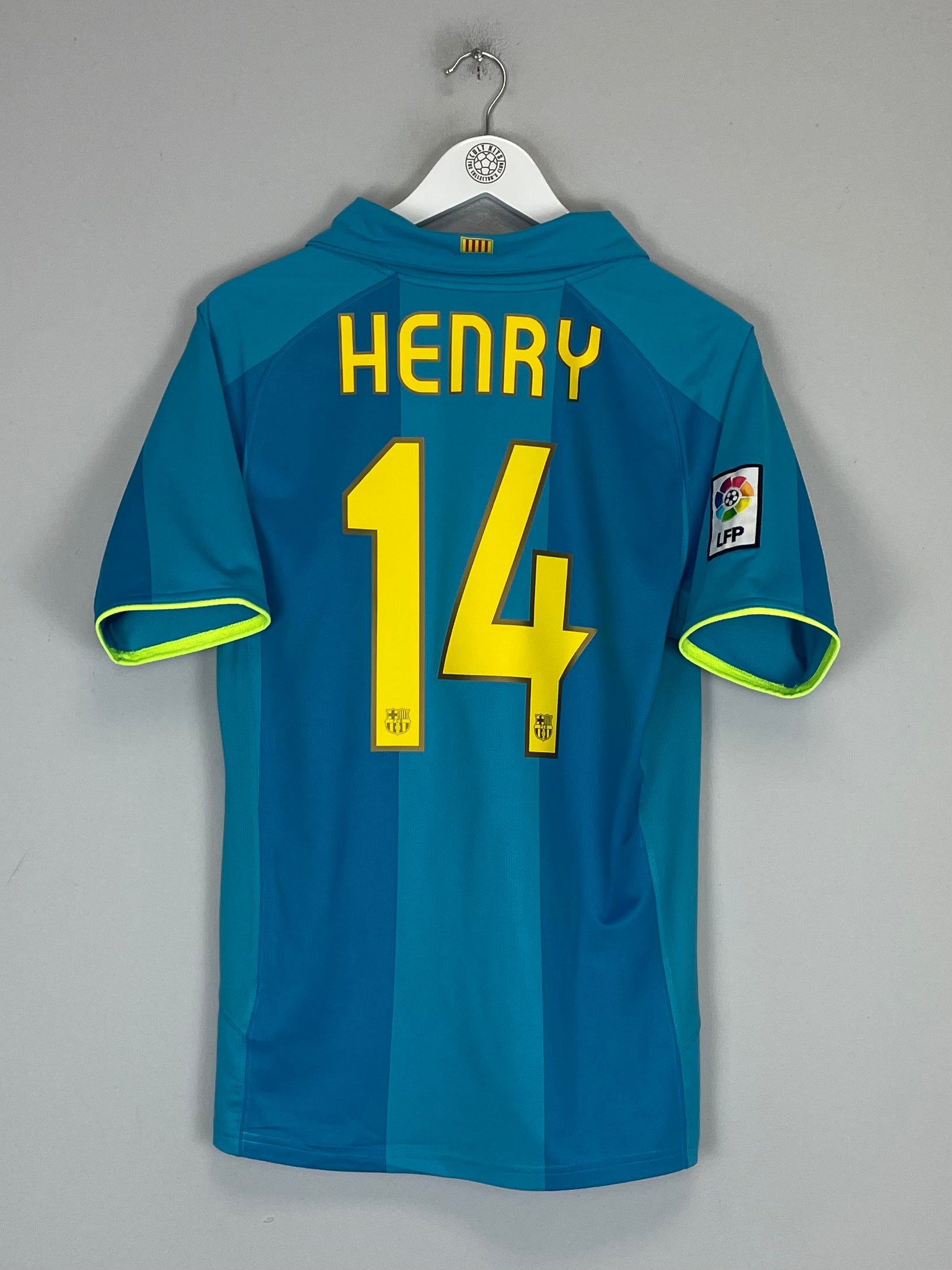 Shop 2007/08 BARCELONA HENRY #14 AWAY SHIRT (S) NIKE, classic football shirts, vintage football shirts & retro soccer jerseys at Cult Kits