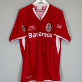 2008/09 DEPORTIVO TOLUCA MANCILLA #9 *SQUAD SIGNED* HOME SHIRT (XL) ATLETICA