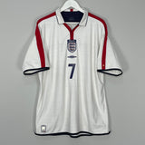 Shop 2003/05 ENGLAND BECKHAM #7 HOME SHIRT (XXL) UMBRO, classic football shirts, vintage football shirts & retro soccer jerseys at Cult Kits