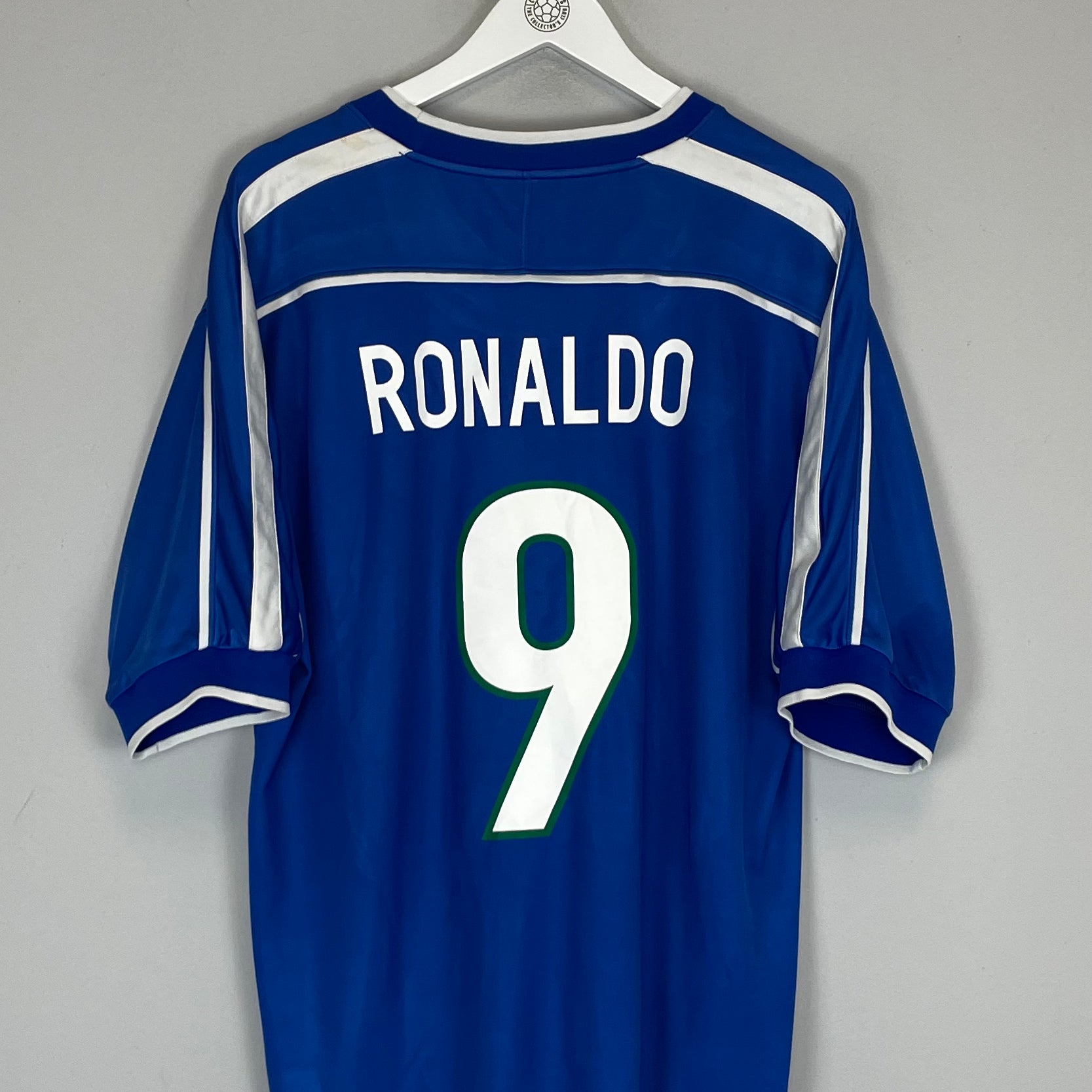Shop 1998/00 BRAZIL RONALDO #9 AWAY SHIRT (L) NIKE, classic football shirts, vintage football shirts & retro soccer jerseys at Cult Kits