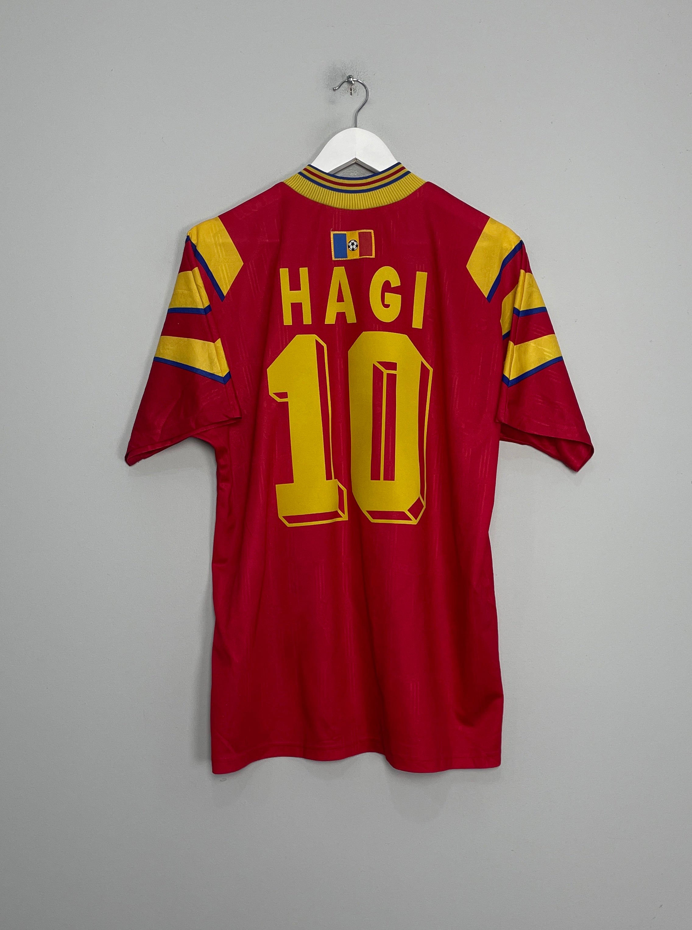 Shop 1996 ROMANIA HAGI #10 AWAY SHIRT (L) ADIDAS, classic football shirts, vintage football shirts & retro soccer jerseys at Cult Kits