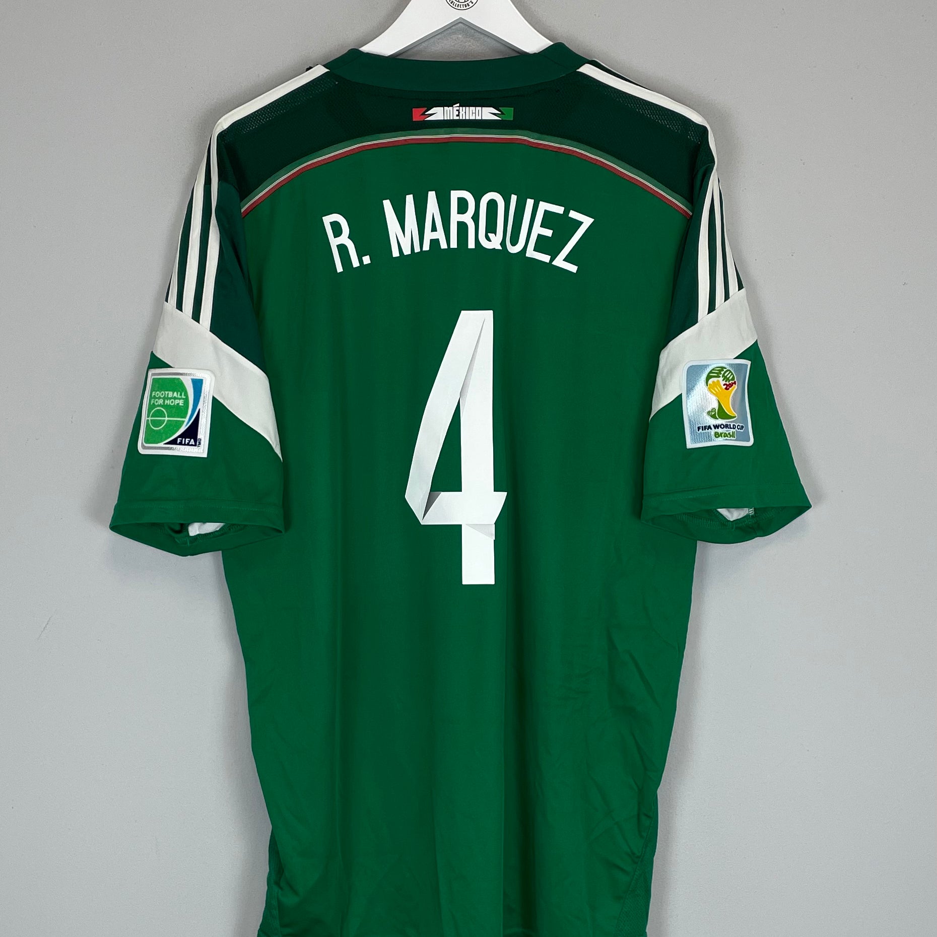 Shop 2014 MEXICO R.MARQUEZ #4 HOME SHIRT (XL) ADIDAS, classic football shirts, vintage football shirts & retro soccer jerseys at Cult Kits