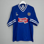 Shop 1996/98 LEICESTER CITY HOME SHIRT (L) FOX LEISURE, classic football shirts, vintage football shirts & retro soccer jerseys at Cult Kits