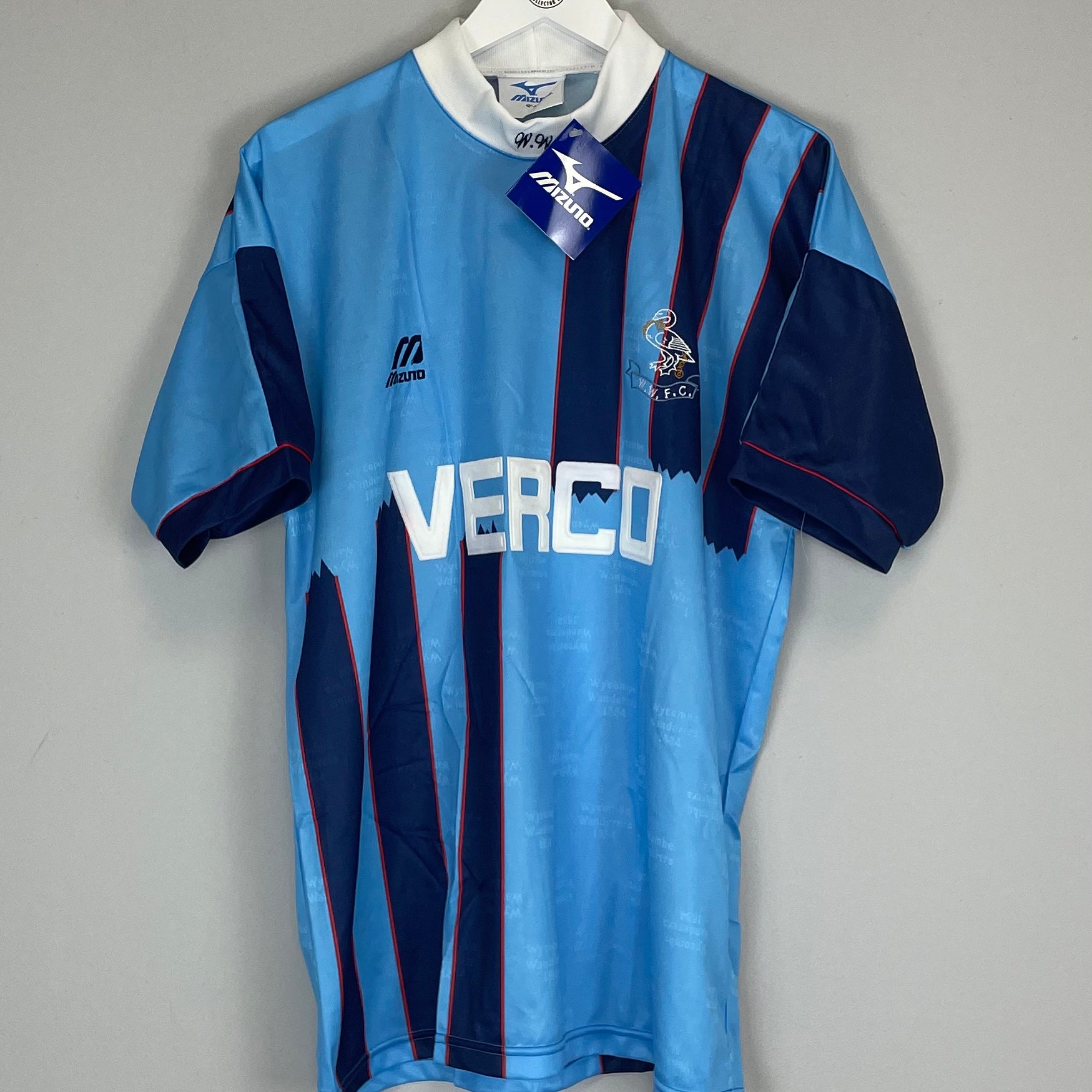 Shop 1996/97 WYCOMBE WANDERERS *BNWT* HOME SHIRT (L) MIZUNO, classic football shirts, vintage football shirts & retro soccer jerseys at Cult Kits