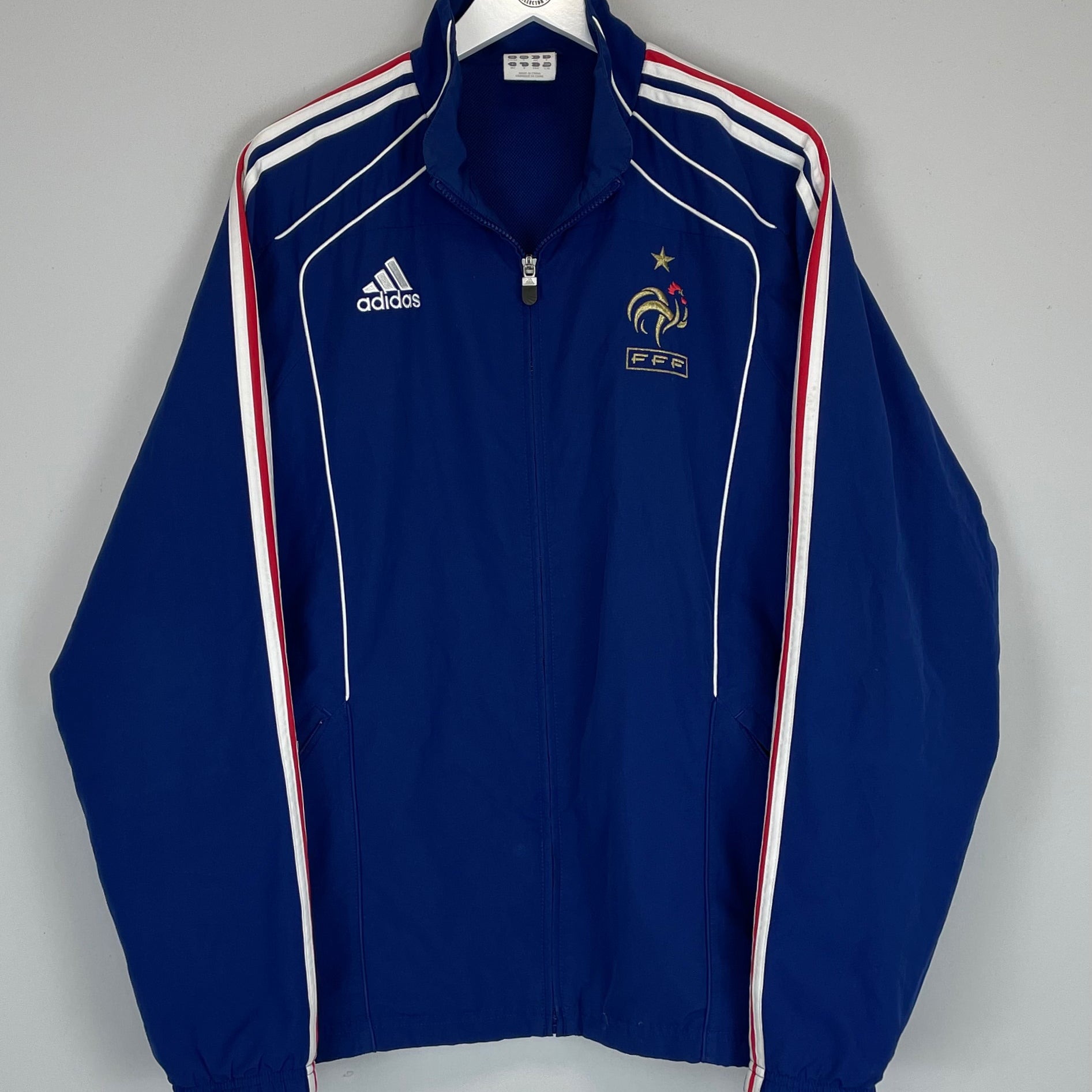 Shop 2009/10 FRANCE TRACK JACKET (L) ADIDAS, classic football shirts, vintage football shirts & retro soccer jerseys at Cult Kits