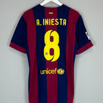 Shop 2014/15 BARCELONA A.INIESTA #8 HOME SHIRT (L) NIKE, classic football shirts, vintage football shirts & retro soccer jerseys at Cult Kits