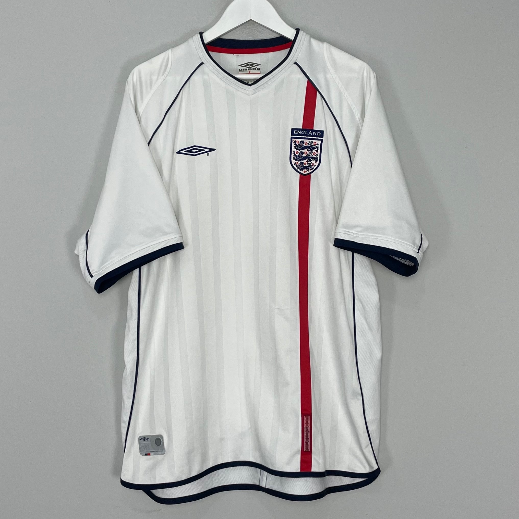 Shop 2001/03 ENGLAND HOME SHIRT (XXL) UMBRO, classic football shirts, vintage football shirts & retro soccer jerseys at Cult Kits