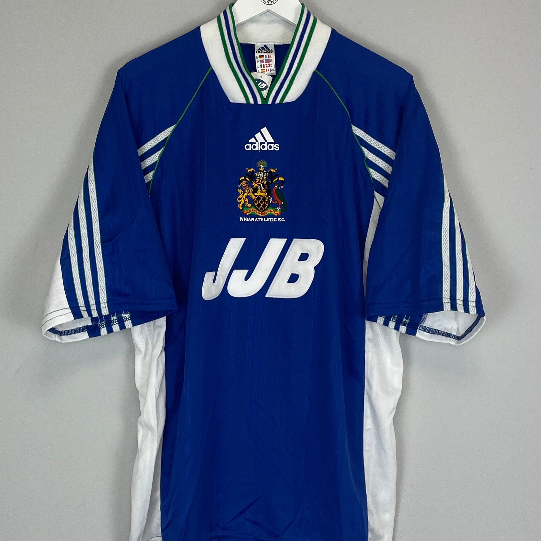 Shop 1998/99 WIGAN *MINT* HOME SHIRT (XL) ADIDAS, classic football shirts, vintage football shirts & retro soccer jerseys at Cult Kits