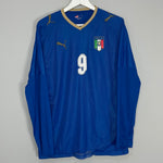 Shop 2007/08 ITALY TONI #9 *MATCH ISSUED + SIGNED* L/S HOME SHIRT (L) PUMA, classic football shirts, vintage football shirts & retro soccer jerseys at Cult Kits