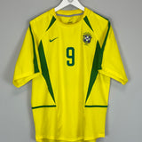 2002/04 BRAZIL RONALDO #9 HOME SHIRT (L) NIKE