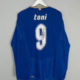 Shop 2007/08 ITALY TONI #9 *MATCH ISSUED + SIGNED* L/S HOME SHIRT (L) PUMA, classic football shirts, vintage football shirts & retro soccer jerseys at Cult Kits