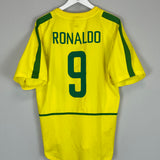 2002/04 BRAZIL RONALDO #9 HOME SHIRT (L) NIKE