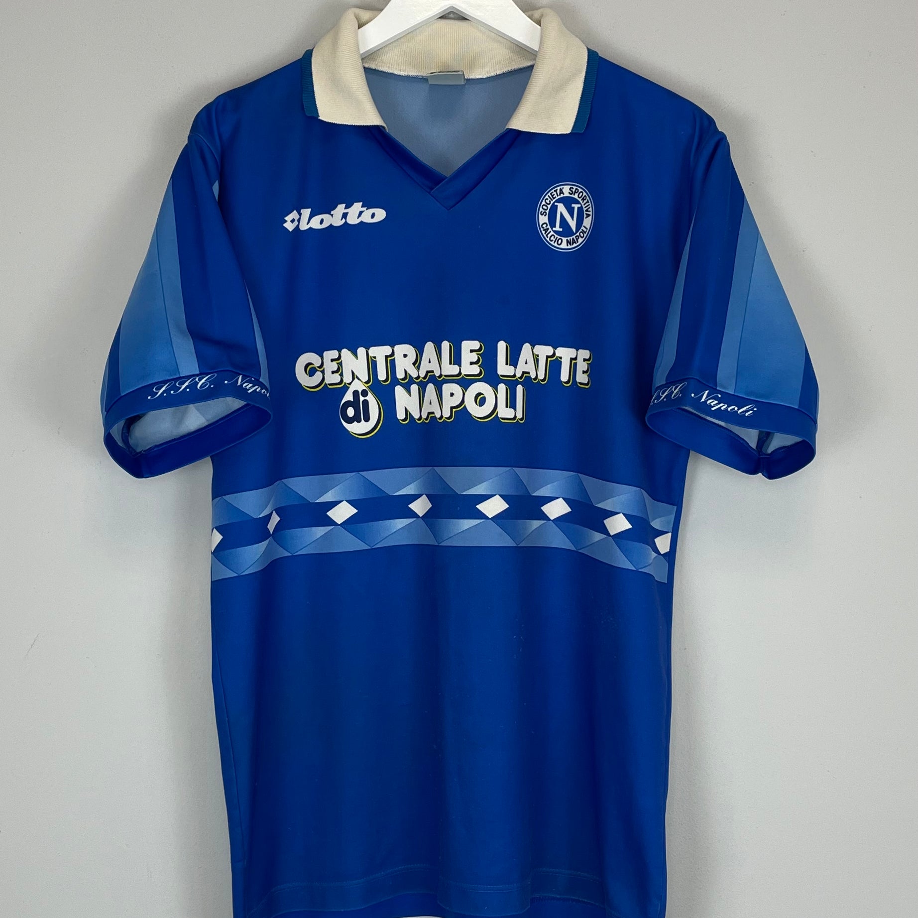 Shop 1996/97 NAPOLI HOME SHIRT (M) LOTTO, classic football shirts, vintage football shirts & retro soccer jerseys at Cult Kits