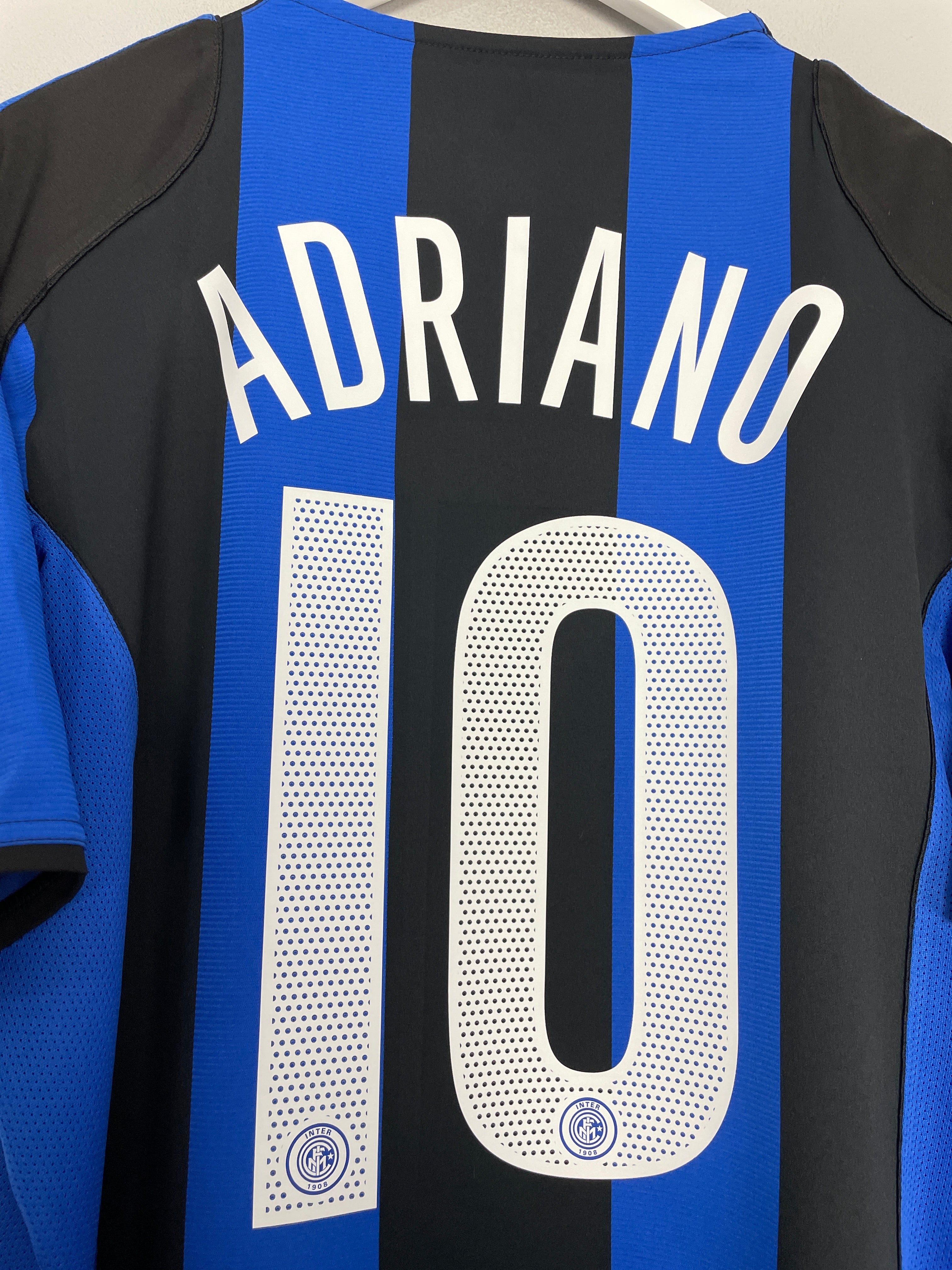 Shop 2004/05 INTER MILAN ADRIANO #10 HOME SHIRT (L) NIKE, classic football shirts, vintage football shirts & retro soccer jerseys at Cult Kits