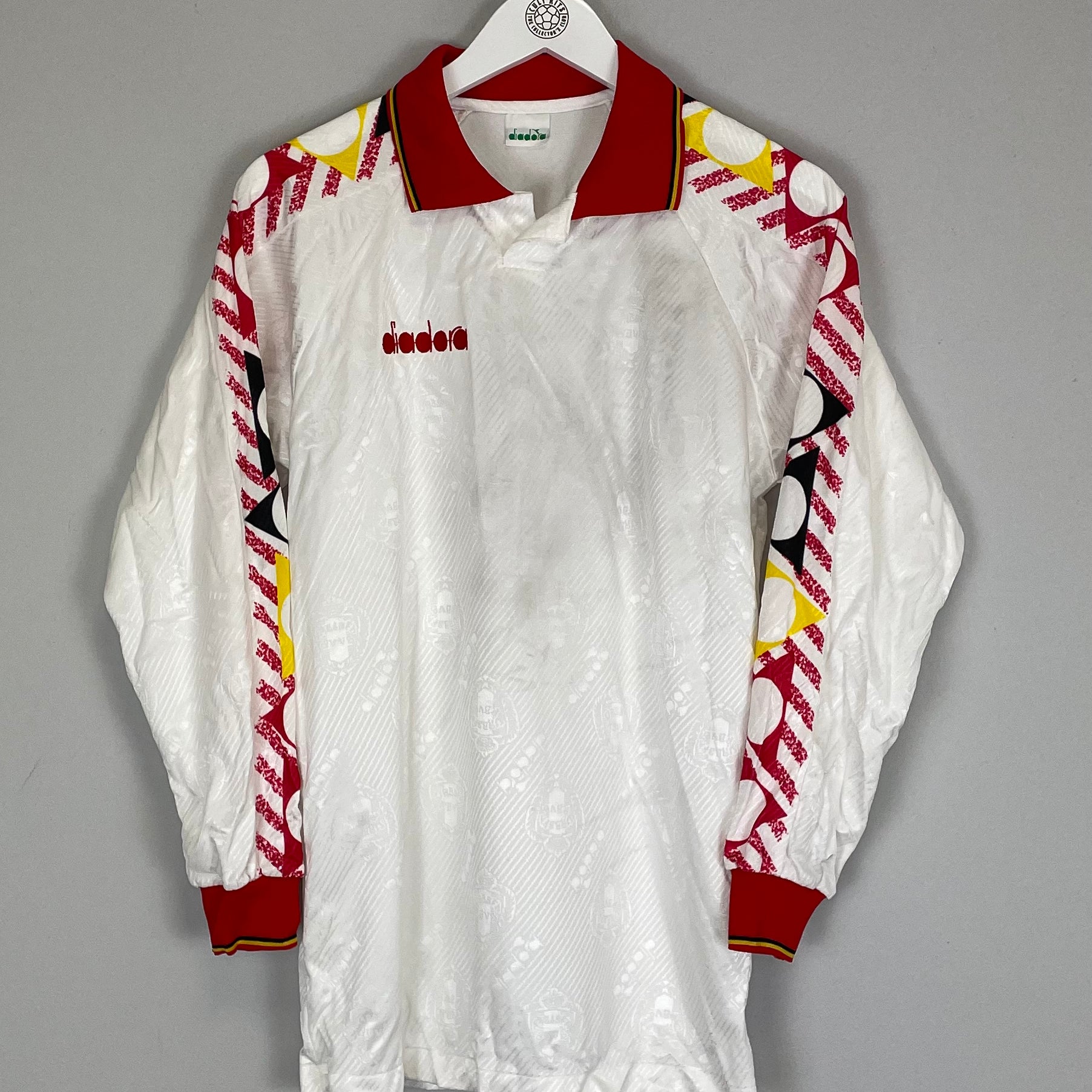 Shop 1994/96 BELGIUM L/S TEMPLATE SHIRT (S) DIADORA, classic football shirts, vintage football shirts & retro soccer jerseys at Cult Kits