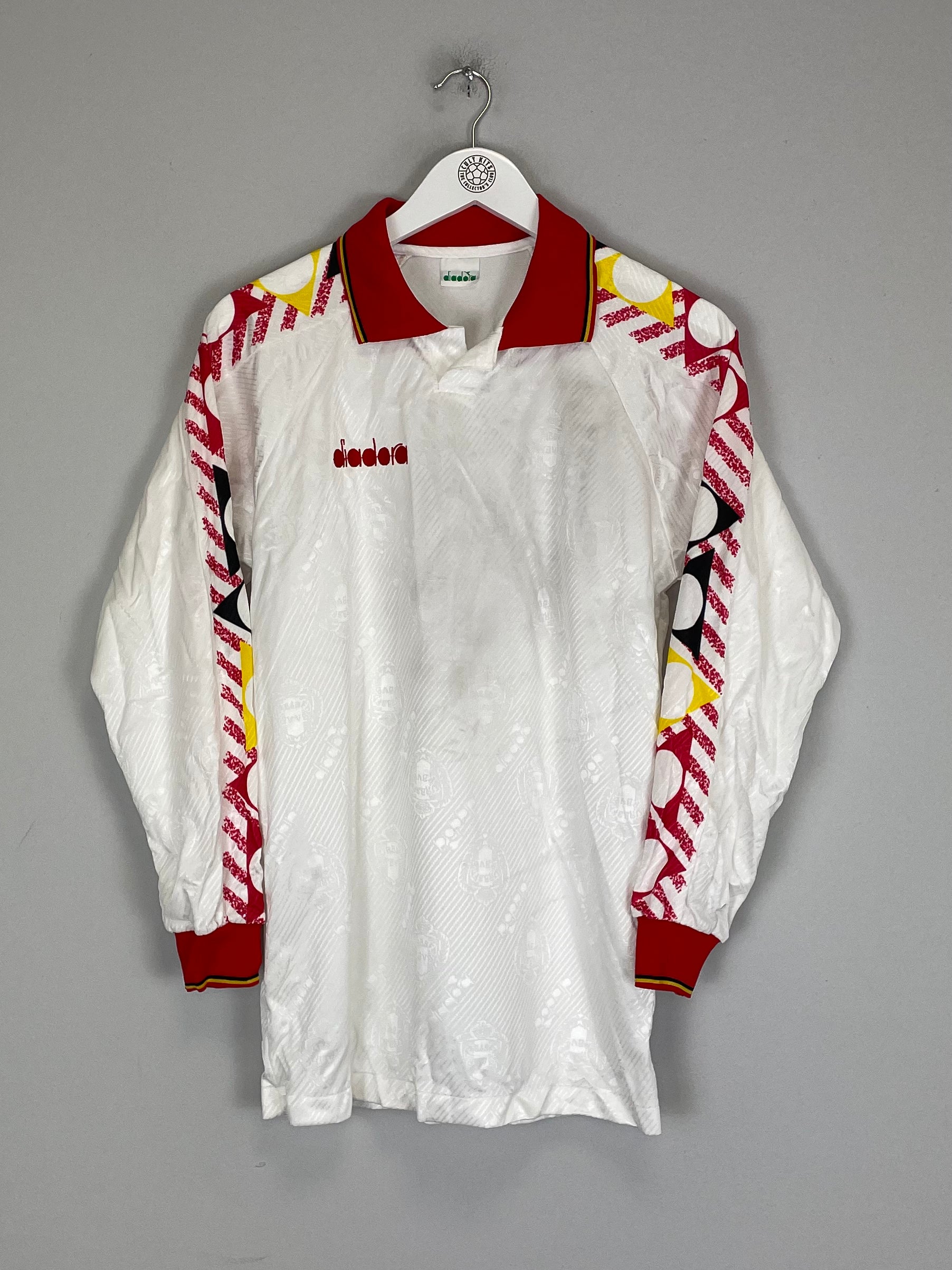 Shop 1994/96 BELGIUM L/S TEMPLATE SHIRT (S) DIADORA, classic football shirts, vintage football shirts & retro soccer jerseys at Cult Kits