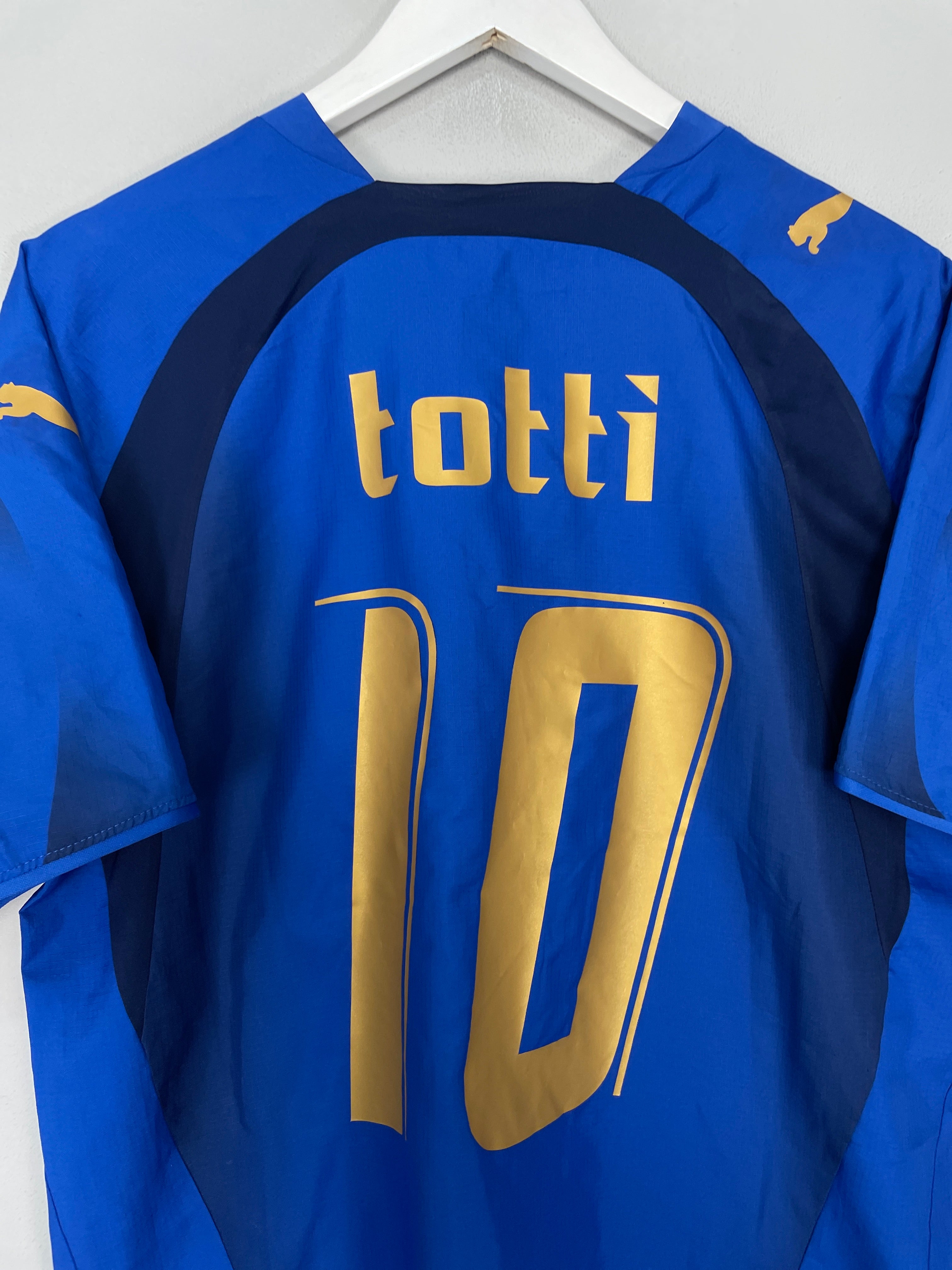 Shop 2006 ITALY TOTTI #10 HOME SHIRT (M) PUMA, classic football shirts, vintage football shirts & retro soccer jerseys at Cult Kits