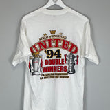 1993/94 MANCHESTER UNITED *DOUBLE CHAMPIONS* T-SHIRT (M) BOOTLEG