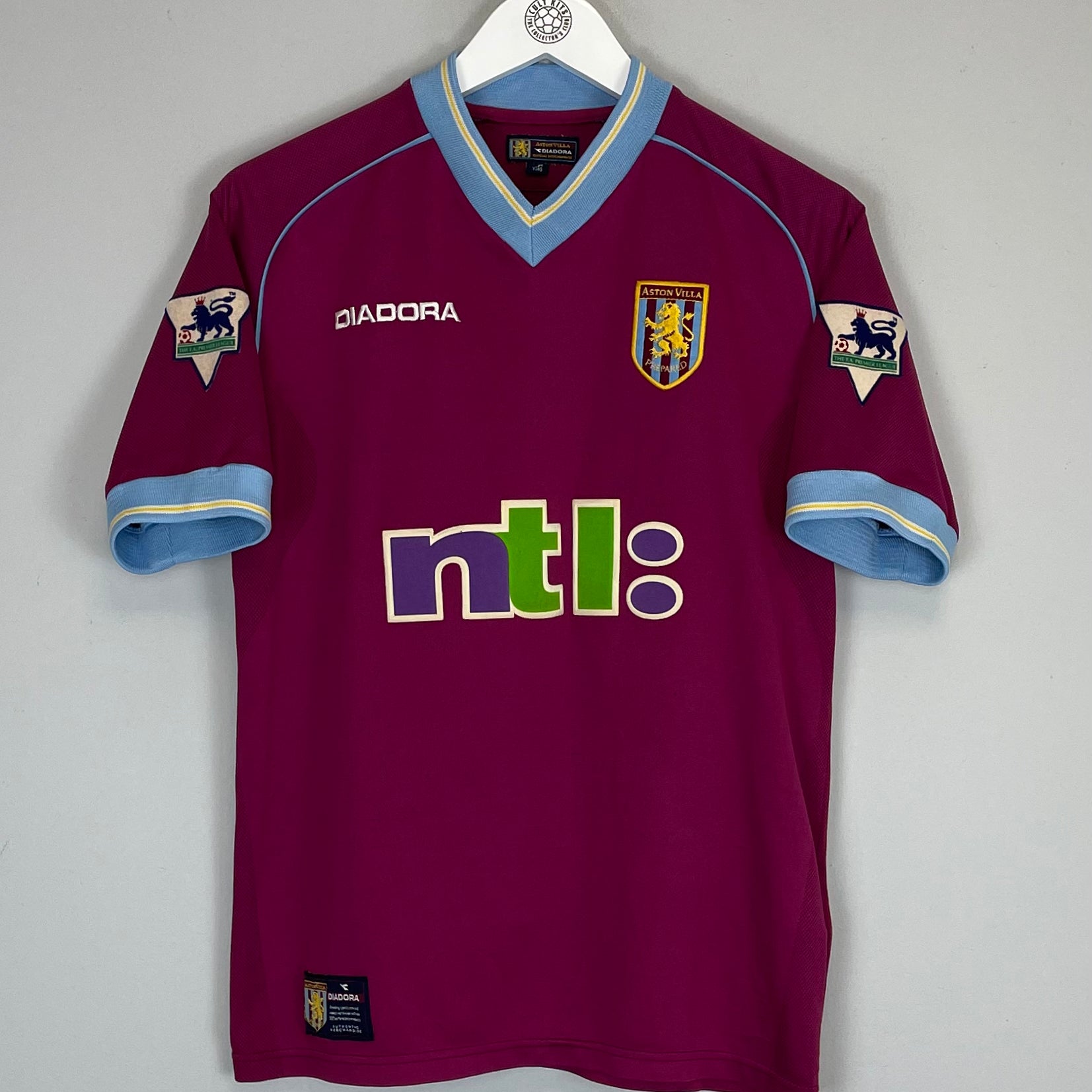 Shop 2001/02 ASTON VILLA AMIEL #7 HOME SHIRT (L.KIDS) DIADORA, classic football shirts, vintage football shirts & retro soccer jerseys at Cult Kits