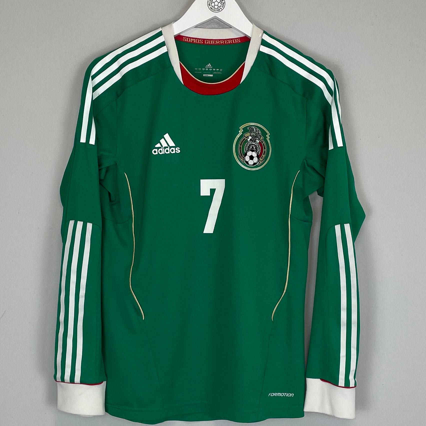 Shop 2011/12 MEXICO *PLAYER ISSUE* #7 L/S HOME SHIRT (M) ADIDAS, classic football shirts, vintage football shirts & retro soccer jerseys at Cult Kits