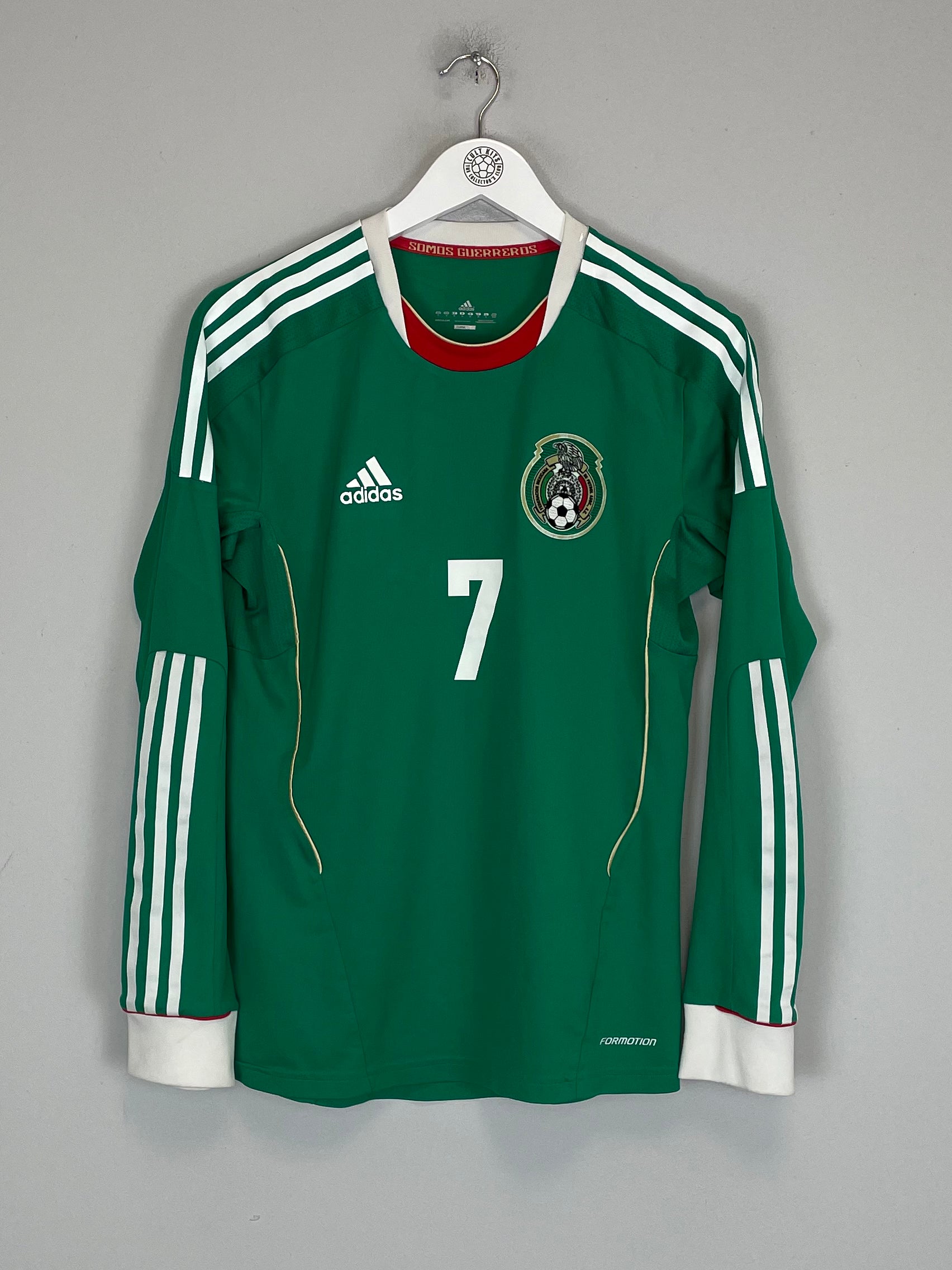 Shop 2011/12 MEXICO *PLAYER ISSUE* #7 L/S HOME SHIRT (M) ADIDAS, classic football shirts, vintage football shirts & retro soccer jerseys at Cult Kits