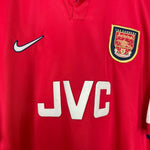 Shop 1998/99 ARSENAL BERGKAMP #10 HOME SHIRT (XL) NIKE, classic football shirts, vintage football shirts & retro soccer jerseys at Cult Kits