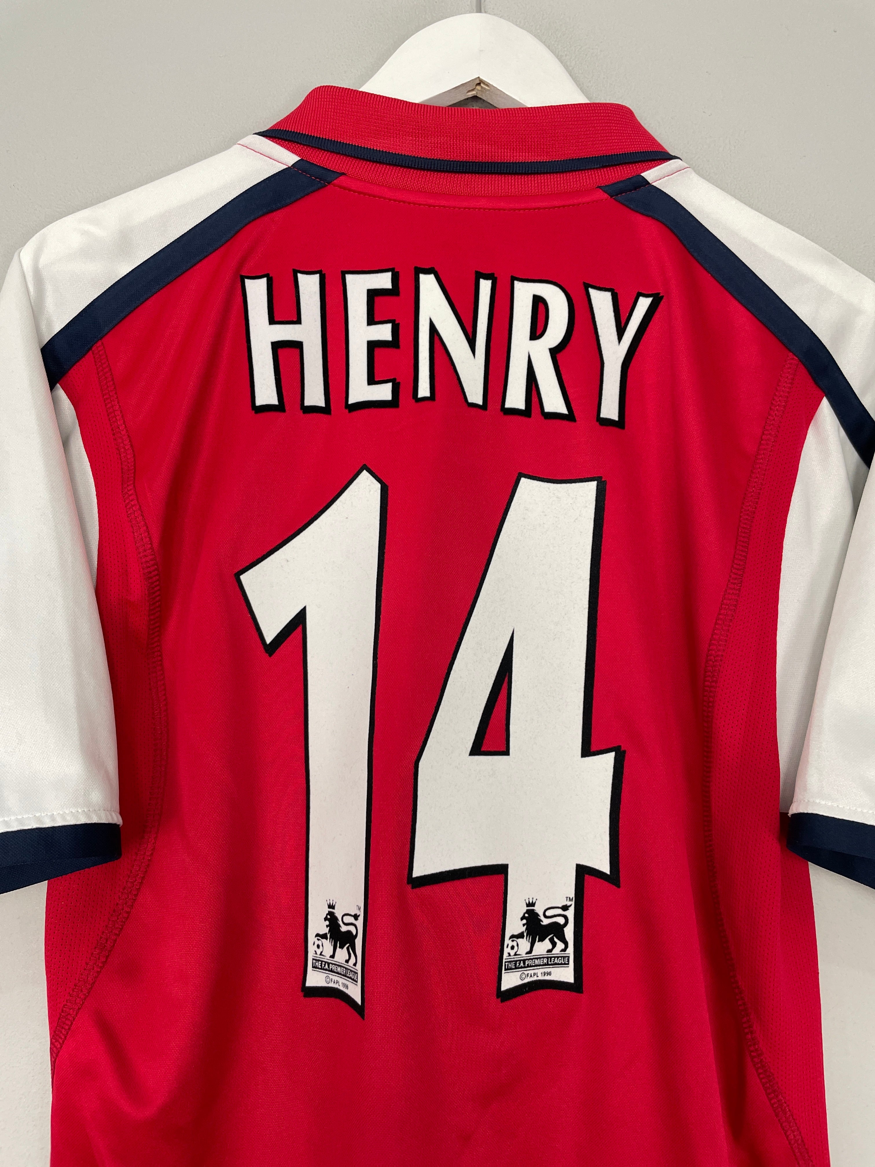 Shop 2000/02 ARSENAL HENRY #14 HOME SHIRT (S) NIKE, classic football shirts, vintage football shirts & retro soccer jerseys at Cult Kits