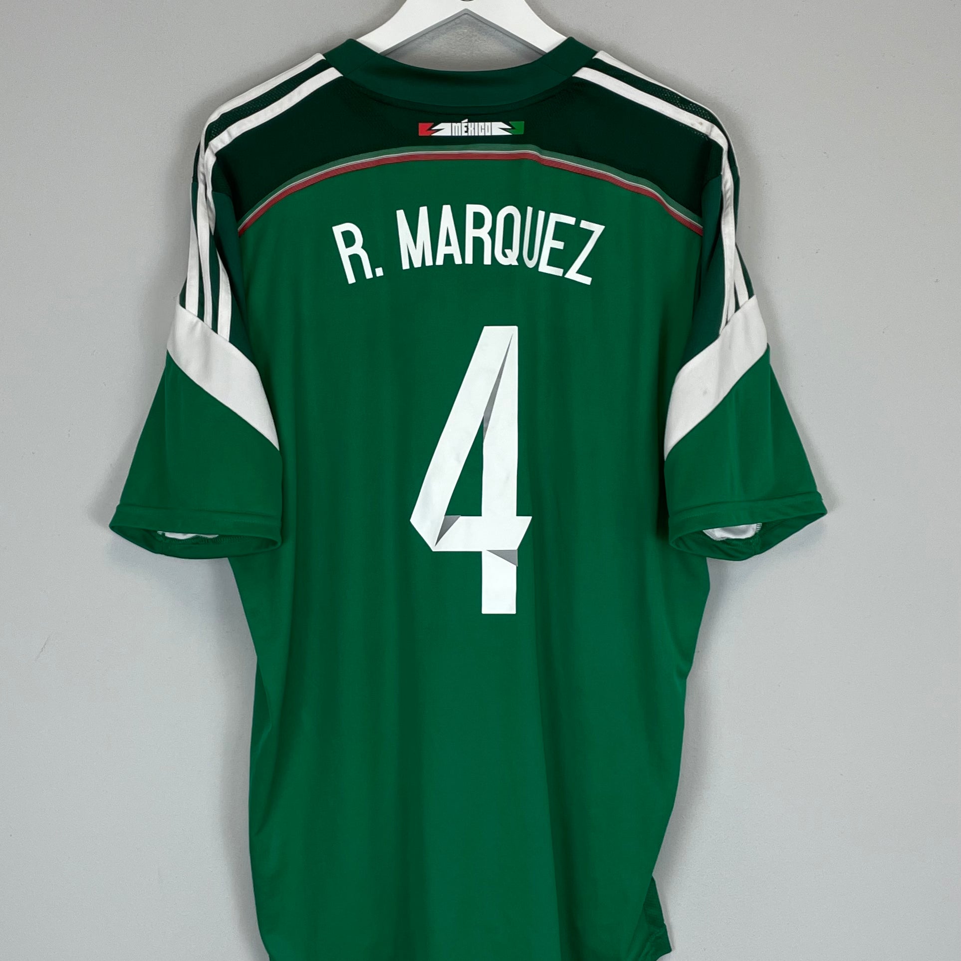 Shop 2014 MEXICO R.MARQUEZ #4 HOME SHIRT (XL) ADIDAS, classic football shirts, vintage football shirts & retro soccer jerseys at Cult Kits