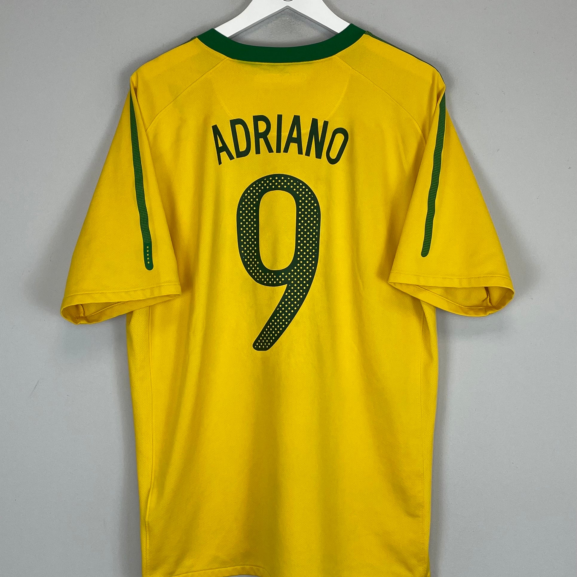 Shop 2010 BRAZIL ADRIANO #9 HOME SHIRT (XL) NIKE, classic football shirts, vintage football shirts & retro soccer jerseys at Cult Kits