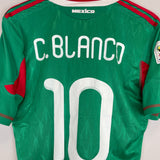 2010 MEXICO C.BLANCO #10 (FRANCE v MEXICO) HOME SHIRT (M) ADIDAS