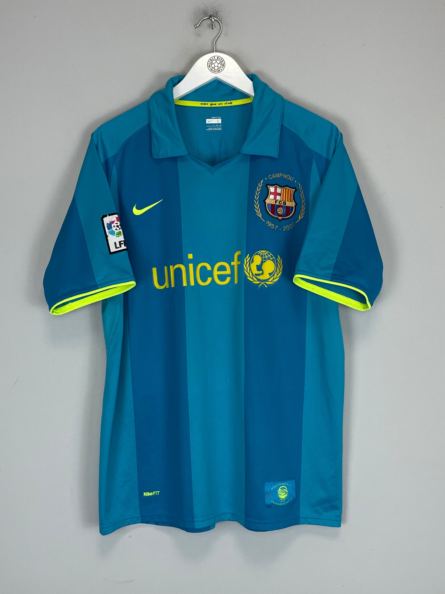 Shop 2007/08 BARCELONA MESSI #19 AWAY SHIRT (L) NIKE, classic football shirts, vintage football shirts & retro soccer jerseys at Cult Kits